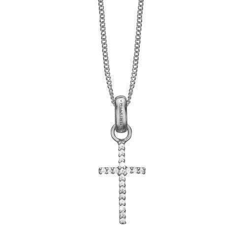 Image of Christina Collect 925 sterling sølv Topaz Cross Fint stolpe kors med 20 glitrende hvide topaz, model 680-S15-55
